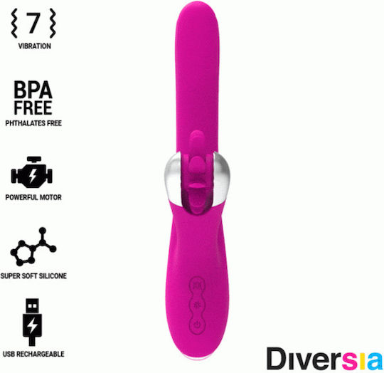 Diversia Bunny Rotation Δονητής Rabbit 24cm Ροζ