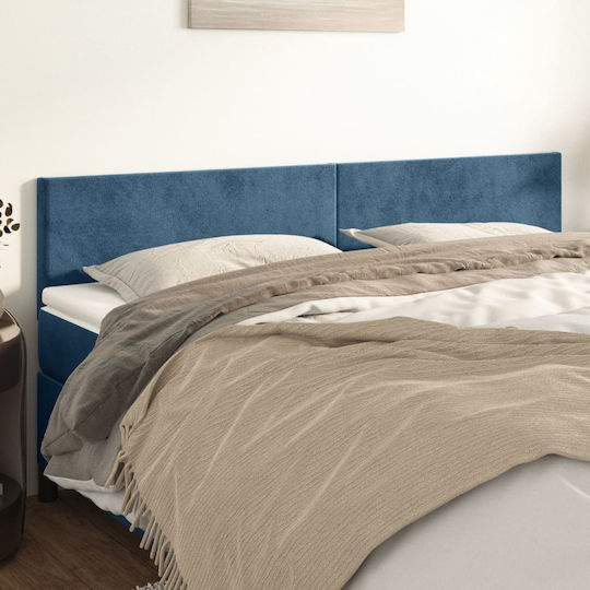 vidaXL Bed Headboard made of Fabric Dark Blue 160x5x78cm 2pcs