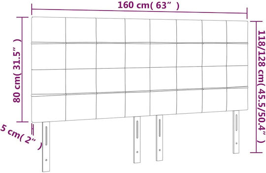 vidaXL Κεφαλάρι Κρεβατιού Υφασμάτινο Ροζ 160x118cm
