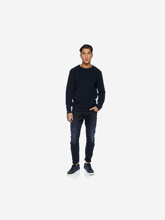 Men's Elastic Jeans Pants with Regular Fit Navy Blue