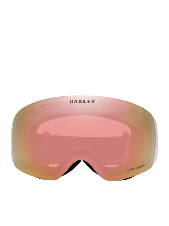 Oakley Flight Deck Mască de Schi pentru Adulți Albă cu Lentilă Fumurie Roz Oakley Flight Deck Mască de Schi pentru Adulți Albă cu Lentilă Fumurie Roz