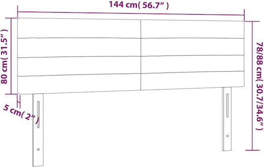 vidaXL Stoff Kopfstütze für Betten Dunkelgrünes 144x78cm