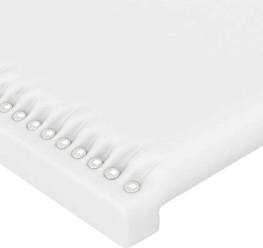 vidaXL Bed Headboard with Leather White 100x78cm