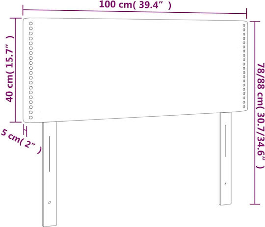 vidaXL Bed Headboard with Leather White 100x78cm