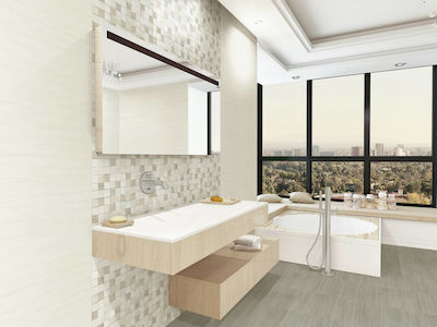 Keros Tessile Cubik Kitchen Wall / Bathroom Matte Ceramic Tile 50x25cm Beige