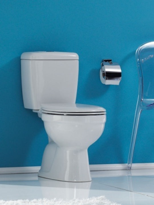 Cerastyle Ova Stehende Toilette Unterer Siphon mit Spülung Weiße