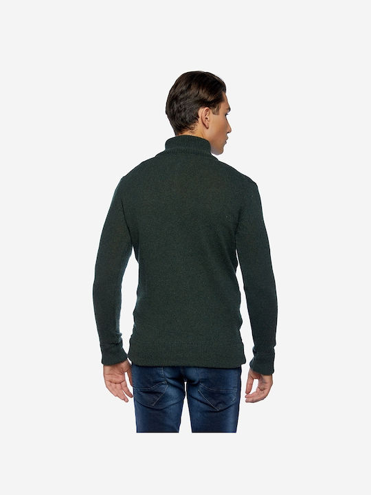 Camaro Men's Long Sleeve Sweater with Buttons Khaki