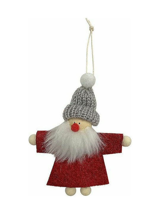 XMASfest 93-2807 Christmas Fabric Santa Claus Ornament Red 10x12cm