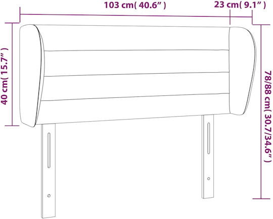 vidaXL Κεφαλάρι Κρεβατιού Υφασμάτινο Ροζ 103x88cm