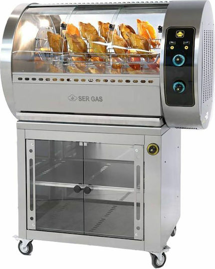 Sergas T16G Hähnchen Rottisserie Grill LPG 10kW mit Abmessungen 75x82x85cm
