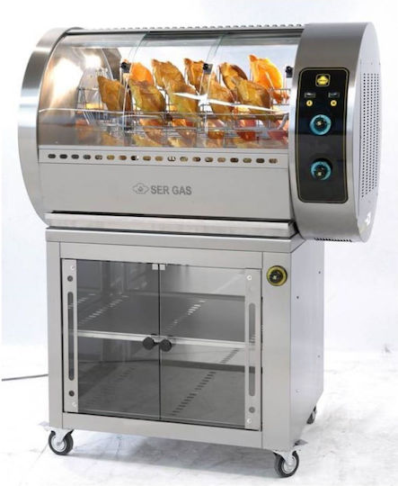 Sergas T30P Electrică Pui Rottisserie Grill 6kW cu Dimensiuni 70x120x72cm