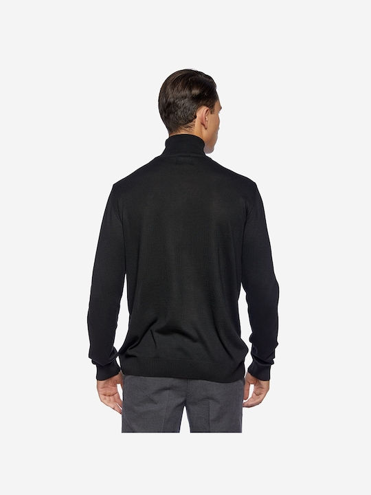 Sogo Men's Long Sleeve Sweater Turtleneck Black