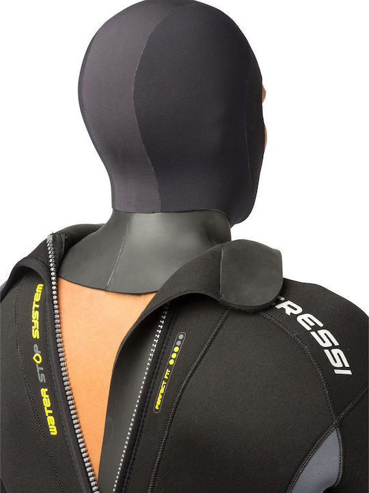 CressiSub Fast All-in-One Jumpsuit Wetsuit Double-Lined with Zip Black Gray 7mm