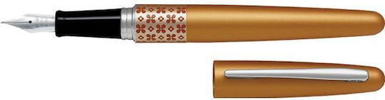Pilot Πένα Γραφής Medium 1mm Πορτοκαλί από Ατσάλι με Μπλε Μελάνι