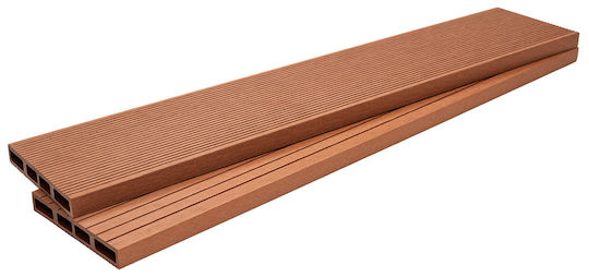Newplan Umzäunung Deck für den Garten Hellbraun aus WPC 360x14x2cm 1Stück Brown