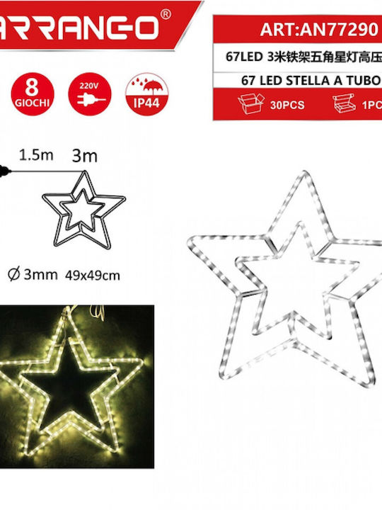 Arrango Plastic Illuminated Christmas Decorative Pendant Star 49x49cm White