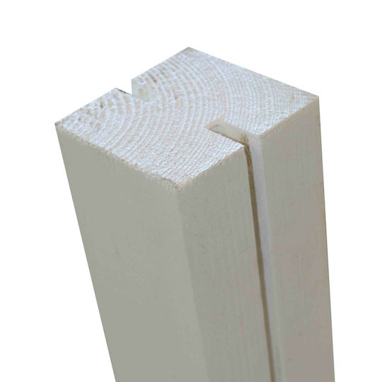 Showood Garden Fencing Supplies Intermediate Beam for PP Kafasota made of Wood 120x7x7cm White