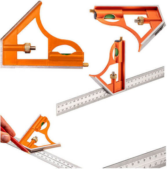 Neo Tools Metallic Angle Ruler with Spirit Level 60cm