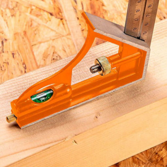 Neo Tools Γωνιόμετρο Μαραγκών Μεταλλικό Μήκους 60εκ. με Αλφάδι