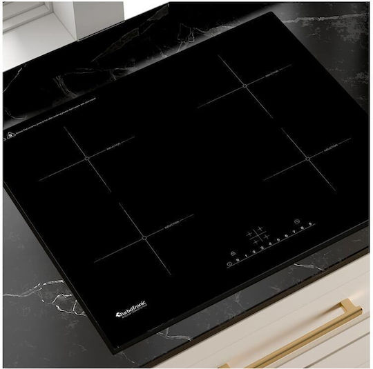 Turbotronic Ηλεκτρική Εστία Επαγωγική Τετραπλή 7.4kW 52x59x5.8cm