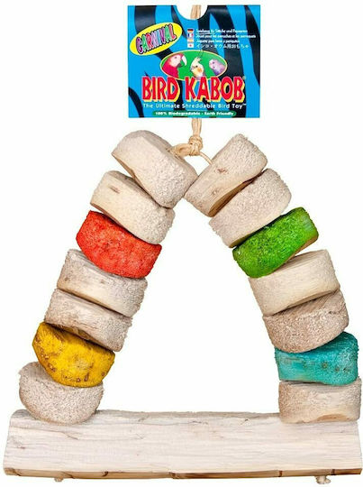 Bird Kabob Carnival Swing Wooden Parrot Cage Game Swing 36x32cm