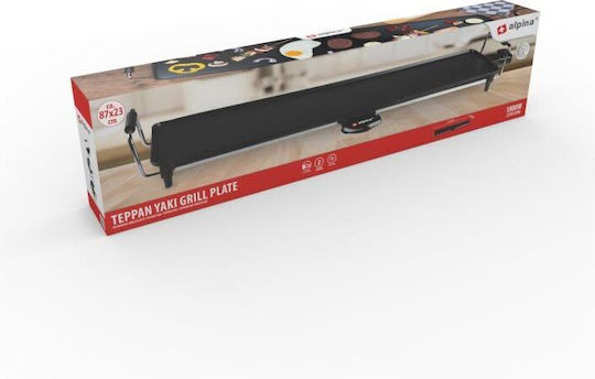 Alpina Appliances Teppanyaki Grilling Plate with Adjustable Thermostat 1800W 87x23cm.
