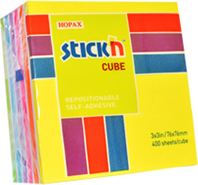 Stick'N Post-it Notes Pad Cube 400 Sheets Multicolour 7.6x7.6cm