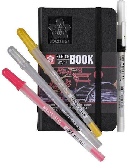 Royal Talens Sketch Pad Sketchbook Sketchbook Sakura 21x29.7cm 80 Black Sheets 140g/m2