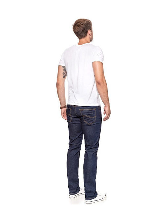 Brooklyn Men's Jeans Pants Elastic with Regular Straight Fit Blue