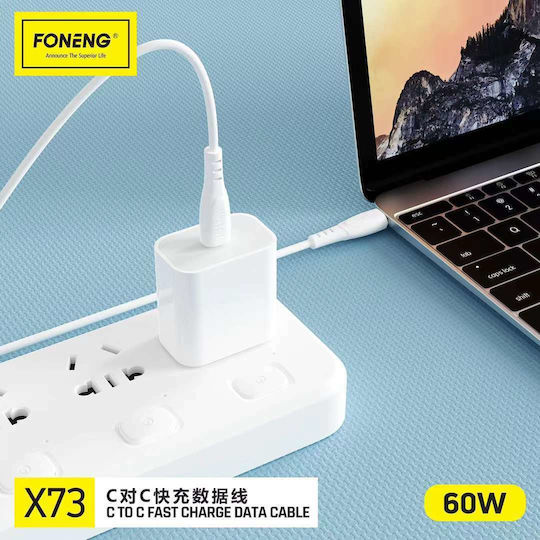 Foneng X75 USB-C zu Lightning Kabel Weiß 1m