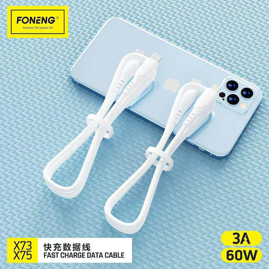 Foneng X75 USB-C zu Lightning Kabel Weiß 1m