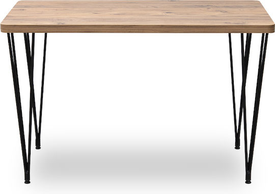 Roger Dining Room Wooden Table with Metal Frame 120x70x75cm