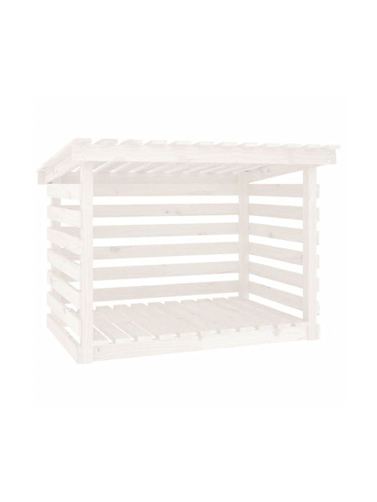 vidaXL Ξύλινο Κουτί Αποθήκευσης Ξύλων 108x73x79cm Λευκό vidaXL Ξύλινο Κουτί Αποθήκευσης Ξύλων 108x73x79cm Λευκό