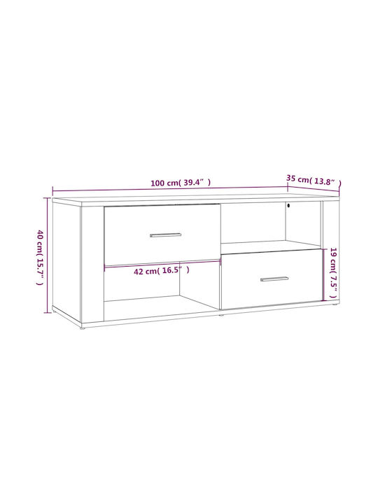 TV Stand Smoky Oak M100xP35xH40cm