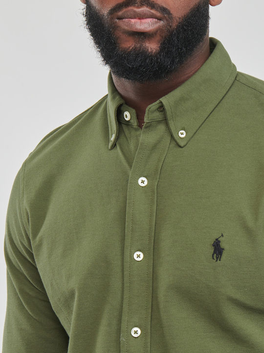 Long-sleeved Cotton Shirt Khaki