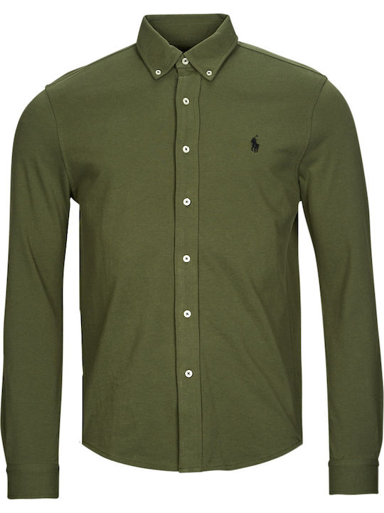 Long-sleeved Cotton Shirt Khaki