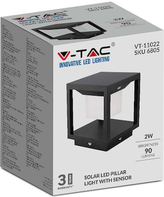 V-TAC Solar Light Floor 2W 90lm Warm White 3000K with Motion Sensor and Photocell IP65