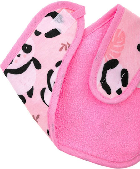 Akuku Baby Bib from 100% Cotton with Hoop & Loop Fastener Pink