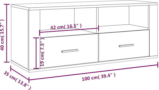 TV-Ständer Rauchfichte M100xT35xH40cm