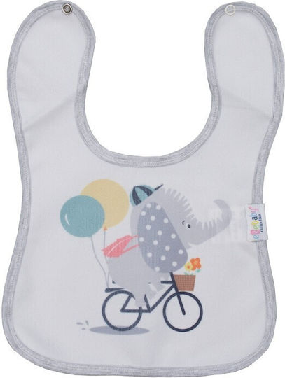 Kamtex Baby Αδιάβροχη Ποδιά Υφασμάτινη με Κουμπί Elephant