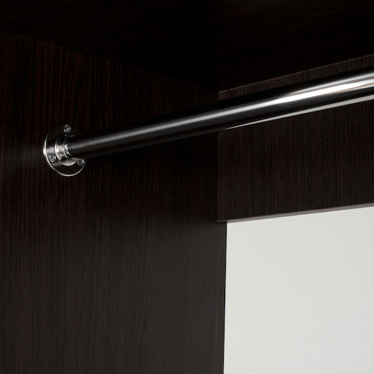 Adler Δίφυλλη Ντουλάπα Συρόμενη με Καθρέπτη Wenge 160x60x210cm