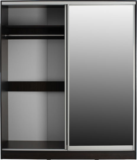 Adler Δίφυλλη Ντουλάπα Συρόμενη με Καθρέπτη Wenge 160x60x210cm