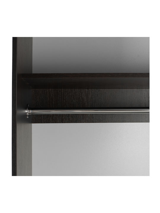 Doppeltür Kleiderschrank Schieben Adler mit Spiegel Wenge 160x60x210cm