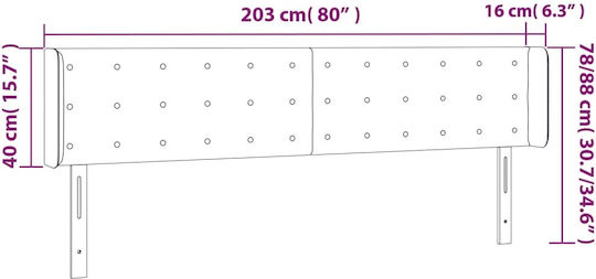 vidaXL Tăblie de Pat din Piele Ecologică Neagră 203x88 cm