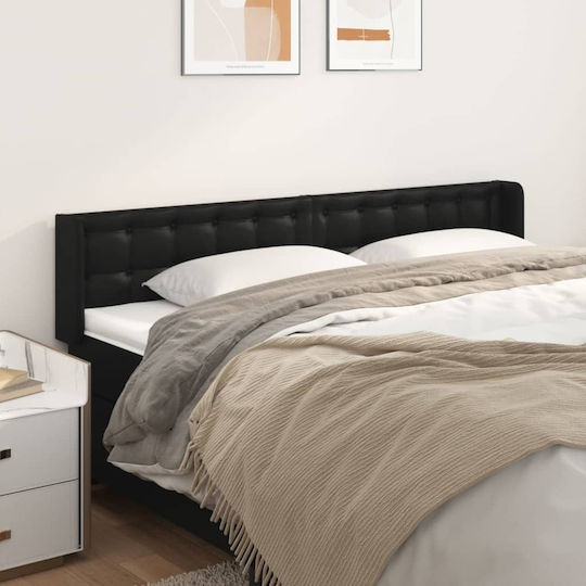 vidaXL Tăblie de Pat din Piele Ecologică Neagră 203x88 cm