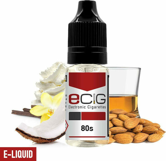 ECig Έτοιμο Υγρό Αναπλήρωσης 80's με Γλυκιά / Ξηροί Καρποί / Ποτό-Καφές Γεύση 12mg 10ml