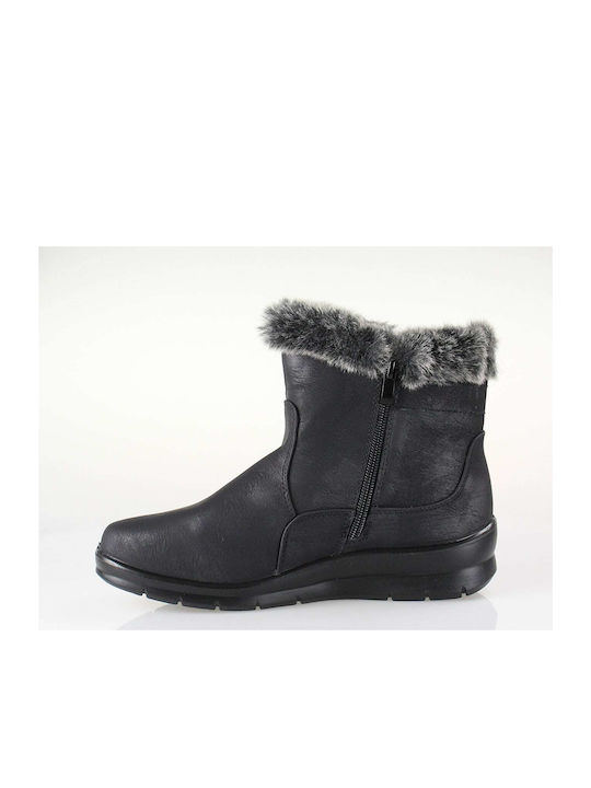 Blondie Women's Ankle Boots Platform & Fur Black