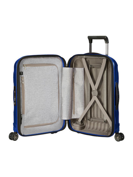 Samsonite C-Lite Куфар За Пътуване Кабинен Твърд Син С 4 Колела Височина 55см