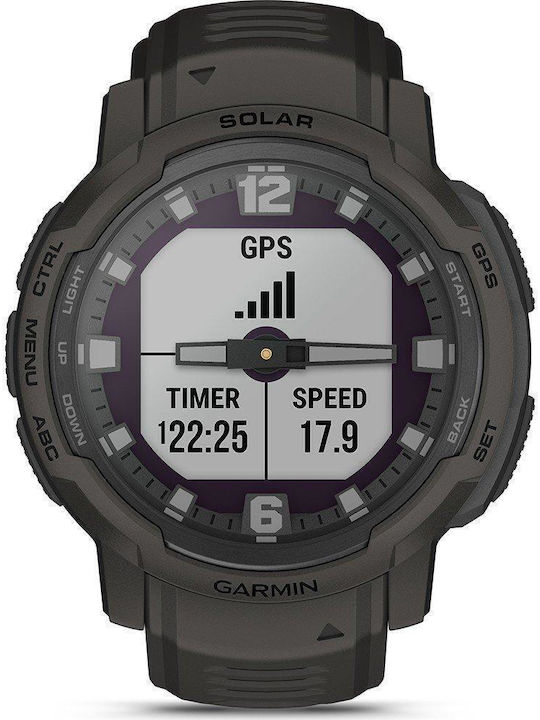 Garmin Instinct Crossover Solar 45mm Waterproof Smartwatch with Heart Rate Monitor (Graphite)