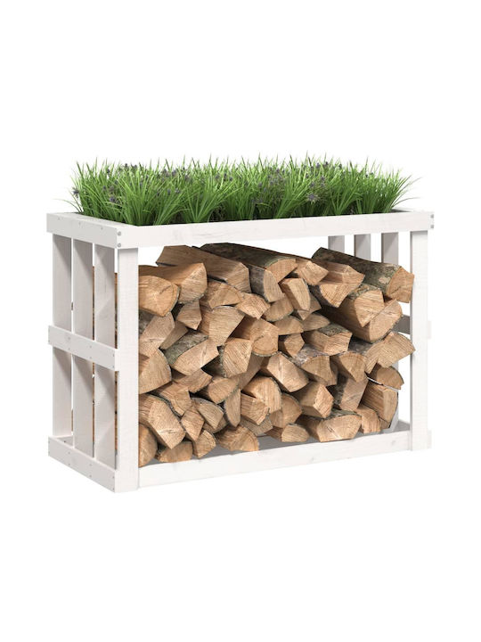 vidaXL Metallic Box Wood Storage 108x52x74cm White